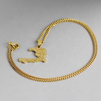 Collier pendentif carte d'Haïti plaqué or 18 carats pour hommes femmes vente en gros