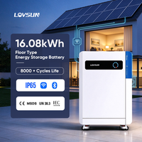 Напольная батарея Lovsun LiFePO4 с высокой степенью защиты IP65, 16,08 кВт·ч, 51,2 В, 314 А·ч для домашнего использования, для хранения солнечной энергии