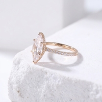 Bague pour femme en argent S925 de luxe, testée positivement, avec moissanite GRA taille marquise 3 carats, pour mariage et fiançailles, alliance en moissanite