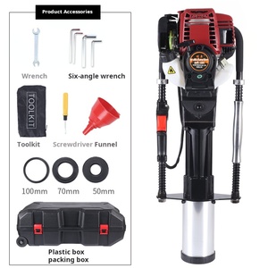 Piladora de cimentaciones de alta potencia de cuatro tiempos para control de inundaciones y barandas, con motor de gasolina portátil para base de tuberías de acero de ferrocarril - Product Image 2