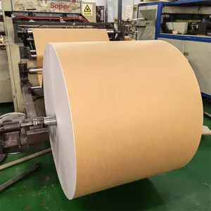 Rollo de papel Kraft recubierto de PE de papel de taza ecológico de gran oferta recubierto de un solo lado y doble hecho de pulpa de madera virgen