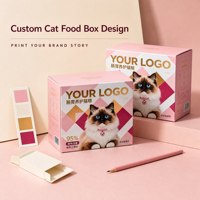 Boîte à nourriture pour chat personnalisée rose, emballage pour animaux de compagnie, OEM, vente en gros, carton pliable pour marques privées de soins pour chats