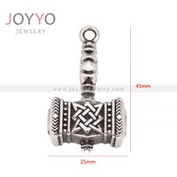 Breloques vintage en acier inoxydable style punk motard, forme Thor, bijoux pour hommes et enfants, marteau de Thor, dieu de la guerre