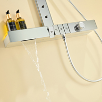Mitigeur de douche de style populaire en verre d'aluminium à quatre fonctions