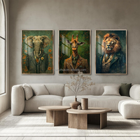 Peintures murales personnalisées de portraits d'animaux de style gothique, cadre en porcelaine PS, impression numérique, peinture suspendue, cadeau