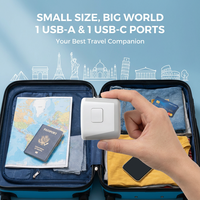 Adaptor Pengisi Daya Universal Multi-Plug 35W PD Tipe-C Pengisian Cepat dengan 3 Stopkontak AC 2 Port USB untuk 200+ Negara