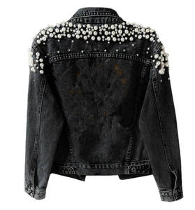 Ciclismo perla Denim abrigo mujer algodón primavera otoño Ropa cárdigan Jeans Punk gótico bombardero chaqueta cortavientos mujeres chaquetas - Product Image 1