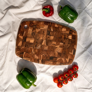 Planche à découper en bois d'acacia personnalisable, à motif damier, ustensile de cuisine solide en bois, blocs de découpe fabriqués en PC - Product Image 1