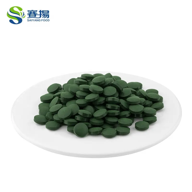 Saiyang 500 mg 250mg thông thường số lượng lớn thực phẩm chất lượng cao grdae nhai Spirulina máy tính bảng