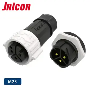 Jnicon M25 konektor kabel kawat ke papan kawat tahan air 2 3 4 5 Pin tiang pria wanita colokan dan soket IP67