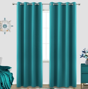 Cortinas Modernas Térmicas Isolantes Blackout 100% Poliéster Retardantes de Chamas para Quarto e Sala de Estar com Ilhós e Sanefas - Product Image 1