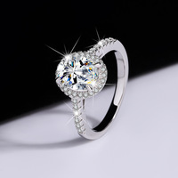 Bague Halo de luxe en argent Sterling 925 9mm 2ct 2.0carat ovale coupe Moissanite bagues de fiançailles pour femmes