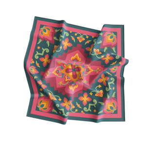 Pattern Fashion <b>Silk</b> Square <b>Scarf</b> Adult European American Women Reversible Breathable Digital Print All Seasons Daily Wear - Product Image 1