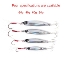 Leurre de pêche dur 20g 40g 60g 80g, Jig métallique lent, Leurre de pêche artificiel, Cuillère de jigging, Leurre en plomb, Matériel de pêche