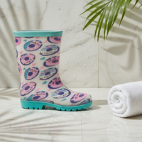 Bottes de pluie en PVC imprimées pour enfants, chaussures de pluie d'extérieur imperméables et antidérapantes pour garçons et filles