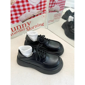 2025, mocasines de suela gruesa para mujer, nuevos zapatos planos de cuero genuino para otoño e invierno, zapatos individuales de estilo universitario, cuero pequeño que combina con todo - Product Image 4