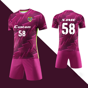 Großhandel Erwachsene Fußball Trikot Benutzer definierter Name und Logo Atmungsaktive leere Hemden Schnellt rockn endes Kinder fußball trikot - Product Image 4