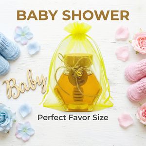 Tarros de miel hexagonales de vidrio de 3.38 oz (100 ml) para bodas, baby showers y recuerdos de fiesta - Product Image 5
