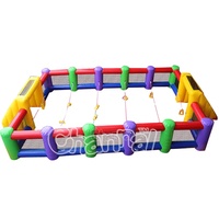 Campo de fútbol inflable juego pie cosida a campo de fútbol inflable juego comercial