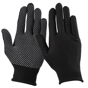 Gants de travail en coton noir/PVC à pois réutilisables avec surface antidérapante, option de logo personnalisé, marque Furunda pour usage industriel - Product Image 2