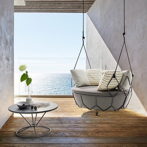 Cesta de Metal colgante moderna <span class=keywords><strong>para</strong></span> interior/exterior, cuna <span class=keywords><strong>para</strong></span> dormitorio, hamaca individual <span class=keywords><strong>para</strong></span> sol - Product Image 2