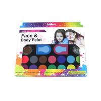 GP Vente flash 16 couleurs Peinture pour le visage et le corps non toxique pour le sport et les fêtes Ensemble professionnel de peinture pour le visage multicolores Kit de peinture pour le visage pour enfants