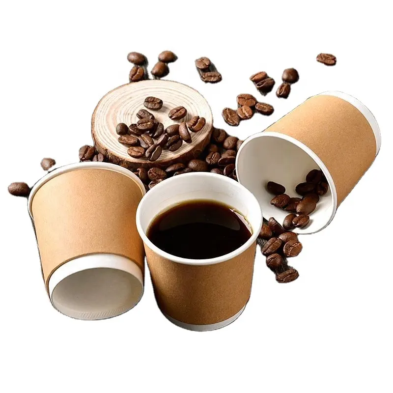 أكواب قهوة بسعر المصنع كوب ورقي مزدوج الطبقة للاستعمال مرة واحدة قابل لإعادة التدوير لاستخدام المشروبات
