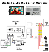 Estéreo para Auto con Pantalla Táctil LCD HD de 7 Pulgadas, BT 2 Din, Radio para Auto 7018B de 7 Pulgadas 2 Din, Reproductor de Video MP5 con Cámara de Visión Trasera