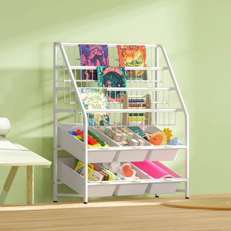 Kids Cabinets Children Furniture Sets Toys Box Baby Bedroom Kindergarten Organization Book Shelf Teen Storage Metal White Modern