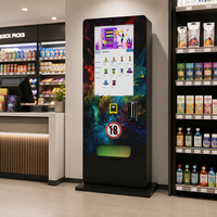 Distributeur automatique conforme ADA avec écran tactile et bande lumineuse, vérification de l'âge, SDK activé, paiement par carte de crédit et pièces, préservatifs, tabac