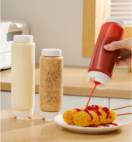 2025New Style Squeeze Sauce Bouteille En Plastique De Qualité Alimentaire Squeeze Bouteille Sauce Pot Tomate Salade Sauce Bouteille