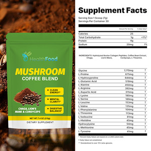 Best Selling Mushroom Coffee <b>Blend</b> Powder Contains Chaga With Theanine Boost Mental Concentration Mushroom Infused Coffee Powder - Product Image 2
