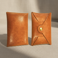 Porte-monnaie en cuir personnalisé pour femme avec fermeture à bouton, mini pochette en cuir, porte-cartes