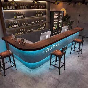 Quầy <span class=keywords><strong>bar</strong></span> gỗ đa năng, phong cách công nghiệp, thân thiện với môi trường, chống nước, dùng cho nhà hàng, quán cà phê, trung tâm thương mại - Product Image 3