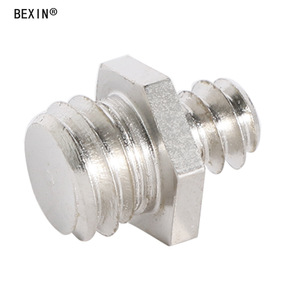 Bexin <b>Double</b> Head 1/4 Inch Screw Tripod Camera Mount <b>Adapter</b> Stainless Steel Portable For Digital Camera - Product Image 1