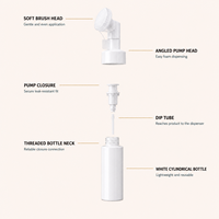 Flacon pompe en mousse PET format voyage 30ml 50ml 80ml 100ml avec brosse faciale en silicone pour nettoyant et soins de la peau