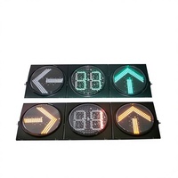 Feux de signalisation routière rouges, jaunes et verts de 400 mm avec deux compteurs de compte à rebours numériques à vendre