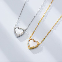 Collier universel léger de luxe et haut de gamme en argent sterling S925 avec pendentif en coquillage et cristal pour femmes