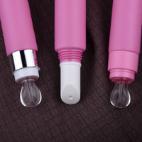 Tube cosmétique vide personnalisable à presser, tube de crème pour les yeux givré, tube de brillant à lèvres 10 ml, applicateur en silicone, emballage de baume à lèvres, tubes en plastique