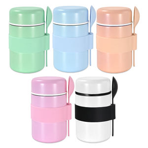 Boîte à lunch en acier inoxydable avec logo personnalisé, boîte à lunch, <span class=keywords><strong>thermos</strong></span> isolé sous vide, pot, <span class=keywords><strong>thermos</strong></span> <span class=keywords><strong>pour</strong></span> aliments chauds et froids avec cuillère - Product Image 4