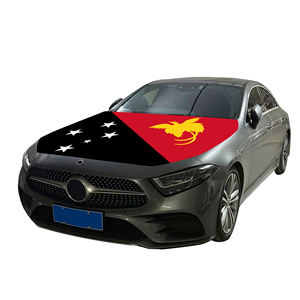 Housse de capot de voiture avec drapeau de la Papouasie-Nouvelle-Guinée, housse de capot de moteur de voiture avec drapeau, vente en gros, personnalisable, résistante à l'usure et durable - Product Image 2
