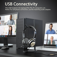 Vente d'usine MHP-886 ENC, casque de jeu filaire USB avec suppression du bruit, casque d'écoute pour ordinateur avec microphone pour les jeux