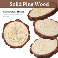 Motif Lonceng Natal, Cakram Kayu Pinus Belum Selesai dengan Zona Pewarnaan yang Sudah Ditandai, Dekorasi Karya Seni DIY untuk Mantel, Meja, dan Lemari Pajangan