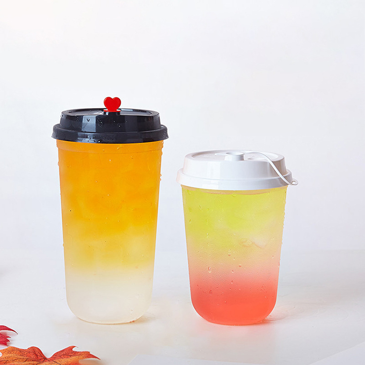 定制pp u形杯透明一次性塑料杯波巴泡泡奶茶杯带盖 - buy 700ml