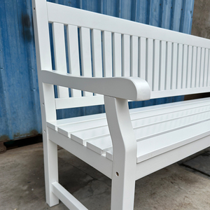 <span class=keywords><strong>Panca</strong></span> Urbana Moderna <span class=keywords><strong>Bianca</strong></span> in <span class=keywords><strong>Legno</strong></span> per Giardino, Arredo Esterno con Schienale e Braccioli per Giardino e Patio - Product Image 2