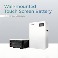 Batterie LiFePO4 51,2 V 100 Ah 5,12 kWh pour stockage d'énergie solaire domestique, design blanc pur, plus de 6000 cycles profonds, BMS intégré, rechargeable