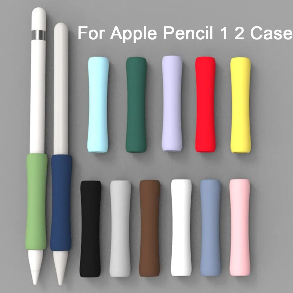 Apple kalem 2 1 için kılıf kapak evrensel renkli IPad kalem kutusu kaymaz Anti-Scratch koruma silikon kol