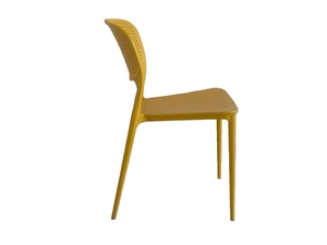 Sedia da Pranzo in Plastica Giallo <span class=keywords><strong>Senape</strong></span>, Seduta Ergonomica Monoblocco, Design per <span class=keywords><strong>Cucina</strong></span>, Caffè, Ristorante e Spazi Esterni - Product Image 2