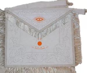 Wholesale International Masonic Regalia Apron Hand Embroidered White Oes Masonic Apron - Product Image 3