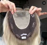 Topper capillaire en soie pour femmes, cheveux humains Remy européens, nœuds invisibles, dentelle HD, effet cuir chevelu réel, vente en gros